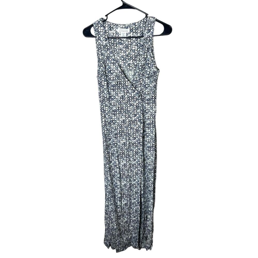 Vintage Express Floral Print Vneck Wrap Dress Sleeveless Maxi Size‎ 5/6